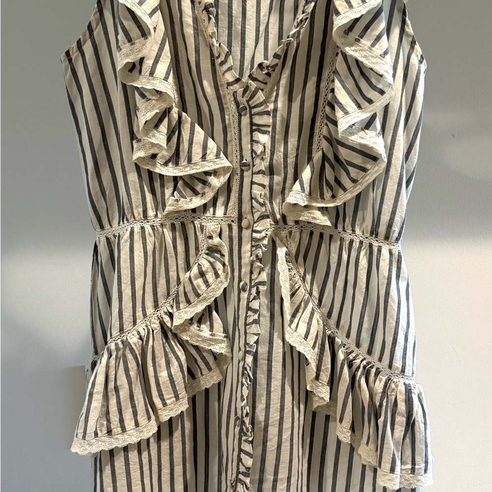 LoveShackFancy India Striped Ruffle Dress